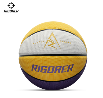 Rigorer Pu Leather Basketball — Size 7（Purple/Yellow/White) · Z123320110-7